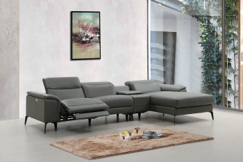 Contemporary Modern Leather L-shape Sectional