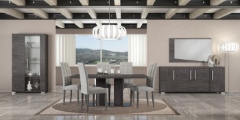 Extendable Microfiber Seats Made in Italy Dining Furniture Set