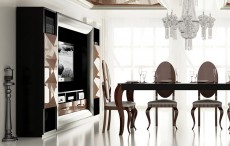 Contemporary Black and Rose Gold Wall Unit Contemporary Black and Rose Gold Wall Unit