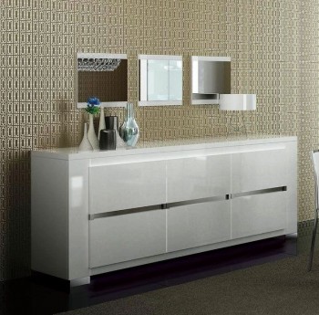 Italian White High Gloss Dining Buffet Elegance