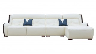 Sophisticated Full Leather Sectional with Chaise