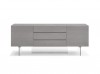Luxury Gray Oak Buffet with Clear Glass Base