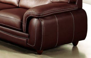 Chocolate Brown Leather Three Piece Living Room Set