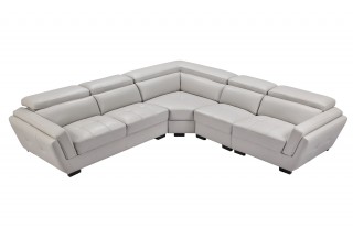 Advanced Adjustable Modern Leather L-shape Sectional with Pillows