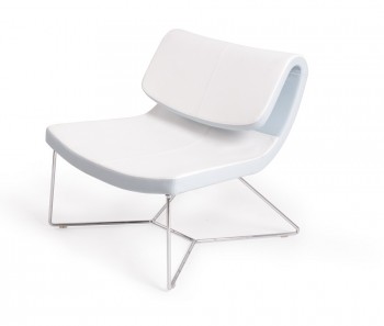 Ultra Contemporary White Eco-Leather Upholstered Chair