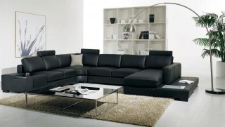 Adjustable Advanced Covered in Bonded Leather Sectional