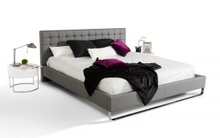 Elegant Leather Modern Platform Bed