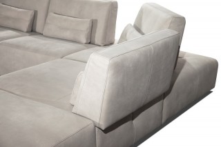 Advanced Adjustable Modern Leather L-shape Sectional with Pillows