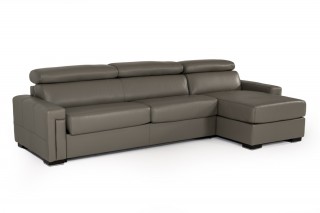 Real Leather Sectional Sleeper with Pull Out Bed