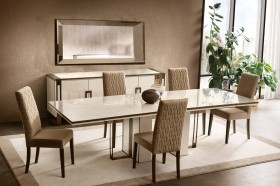 Elite Rectangular in Wood Fabric Seats Table and Four Chairs