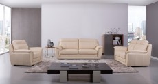 Top-Grain Italian Leather Beige Three Piece Sofa Set Top-Grain Italian Leather Beige Three Piece Sofa Set