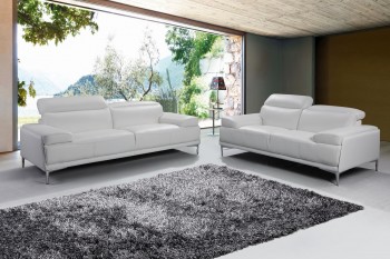 Leather Living Room Set with Movable Head Cushions