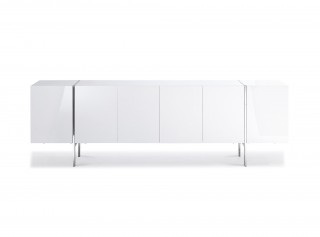 Gorgeous High Gloss White Buffet with Stainless Steel Legs