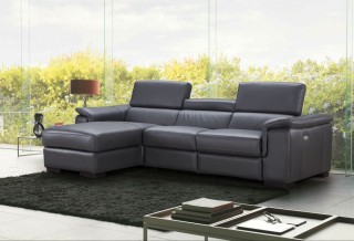 Sophisticated Quality Leather L-shape Sectional