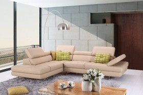 Italian Leather Upholstered Sectional with Three Color Options