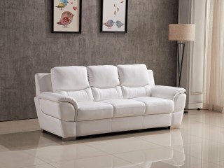 Linx Contemporary White Leather Sofa Set