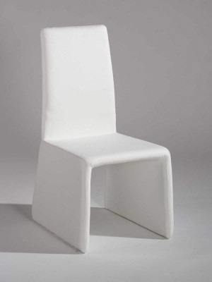 Leather Contemporary Dining Chair with U Shape Base in White or Black
