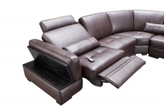 Exquisite Leather Upholstery Corner L-shape Sofa