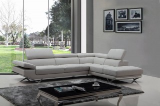 Sophisticated Italian Top Grain Leather Sectional Sofa