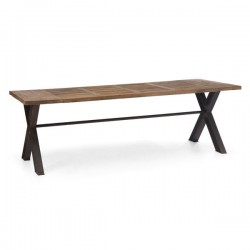 Contemporary Trestle Legs Dining Table with Intricate Top