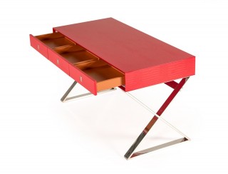 Transitional Red Crocodile Office Desk