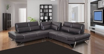 Contemporary Style Designer All Leather Sectional
