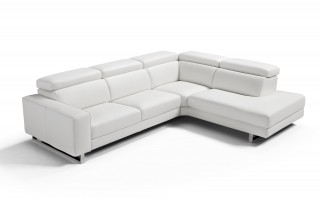 Italian Top Grain Leather Sectional with Adjustable Headrests