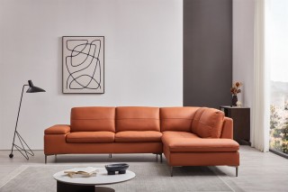 Contemporary Top-Grain Leather Sectionals