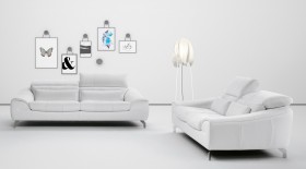 White Sofa Set in Soft Leather with Color Options