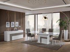 Extendable Wood Top Modern Dining Set Extendable Wood Top Modern Dining Set