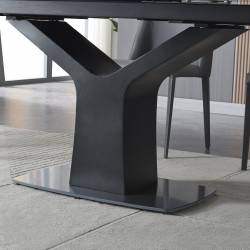 Beautiful Grey Brush Top and Stainless Steel Legs Dining Table