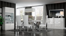 Graceful Rectangular in Wood Leather Designer Modern Dining Room Graceful Rectangular in Wood Leather Designer Modern Dining Room