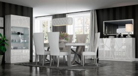 Graceful Rectangular in Wood Leather Designer Modern Dining Room