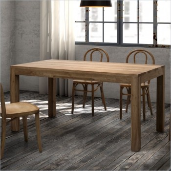 Rectangular Natural Wood Contemporary Dining Table