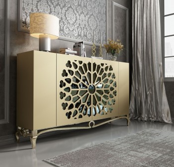 Elite Golden Modern Buffet with Exquisite Design