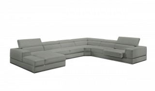 Advanced Adjustable Leather Sectional with Chaise