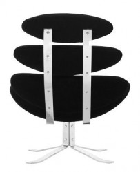 Petal Lounge Chair Ottoman with Microfiber Material