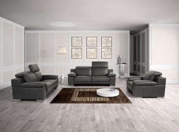 Made in Italy Full Leather Panther Black Sofa Set Made in Italy Full Leather Panther Black Sofa Set