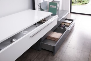 Zen TV Stand with Two Drawer for Media Storage