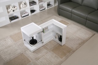 Contemporary Coffee End Table with Mini Storage Bar Inside