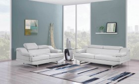 Light Grey Three Piece Sofa Set with Adjustable Headrest