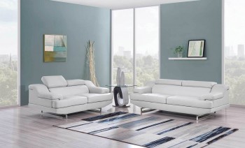 Light Grey Three Piece Sofa Set with Adjustable Headrest Light Grey Three Piece Sofa Set with Adjustable Headrest