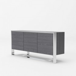 Elite Modern Elm Grey and Stainless Steel Buffet