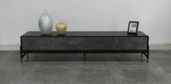 Elegant Walnut and Gold TV Stand Elegant Walnut and Gold TV Stand