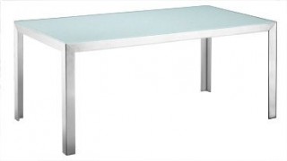 Roman Table with Brushed Steel Legs