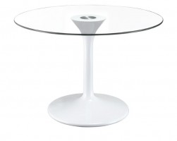 ABS Base Universe Dining Table with Clear Glass Top