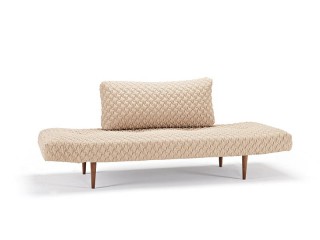 Daybed Sofa Bed in Sand Finish With Oak Legs