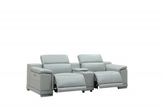 Contemporary Stylish Leather 3Pc Sofa Set with Chrome Legs