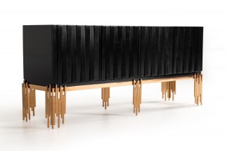 Modern Black and Rosegold Buffet for Dining Room