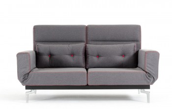 Grey Fabric Contemporary Convertible Sofa Bed Grey Fabric Contemporary Convertible Sofa Bed